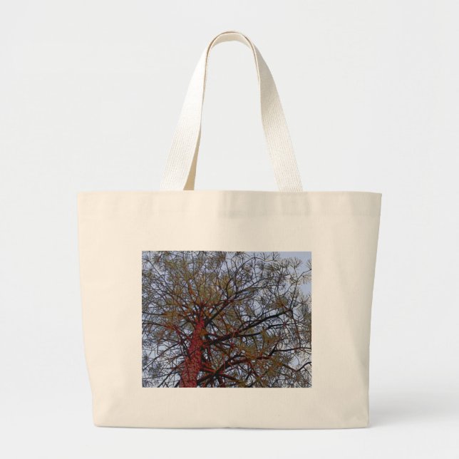 Bolsa Tote Grande Pino com tronco vermelho (detalhe) (Frente)