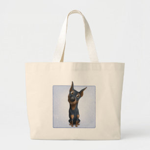 Bolsa Tote Grande Pinscher do Doberman (preto & Tan) DOB1