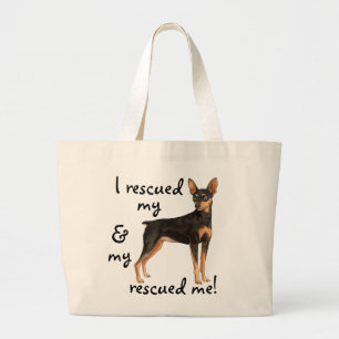 Bolsa Tote Grande Pinscher Miniatura de Emergência