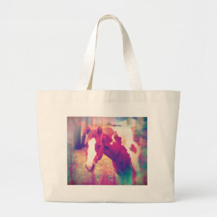 Bolsa Tote Grande Pinte o Grunge do cavalo