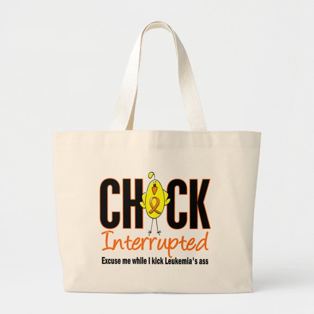 Bolsa Tote Grande Pintinho da leucemia interrompido (Frente)