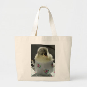 Bolsa Tote Grande Pintinho de Cochin Azul em Teacup