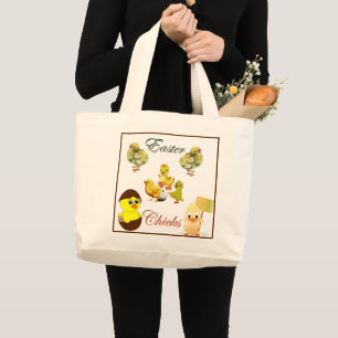 Bolsa Tote Grande Pintinhos felzs pascoa - Russo Fazenda do País