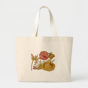 Bolsa Tote Grande Pintor de Flores de Borboleta Flor de Borboleta
