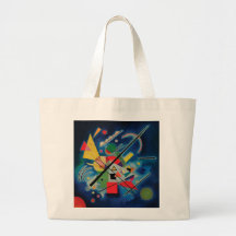Pintura azul por Wassily Kandinsky Large Tote Bag