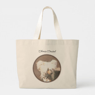 Bolsa Tote Grande Pintura Chinesa Sem Penteado Pintura Original De C
