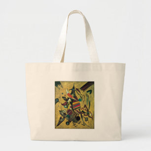 Bolsa Tote Grande Pintura de Canvas de Pontos Kandinsky