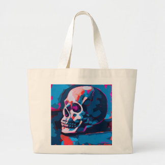 Bolsa Tote Grande Pintura de Caveira Cromática