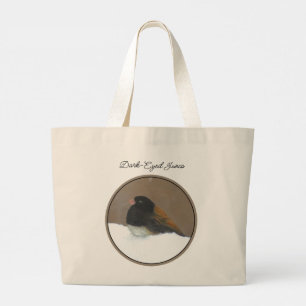 Bolsa Tote Grande Pintura de inverno Junco de Olhos Escuros - Arte d
