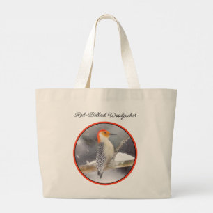 Bolsa Tote Grande Pintura De Pica-Pau De Belém Vermelho - Arte De Pá