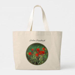 Bolsa Tote Grande Pintura de pincel índio original de girassol