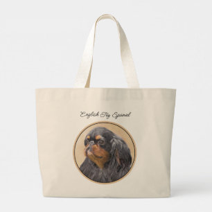 Bolsa Tote Grande Pintura de Spaniel Toy Inglês Cão King Charles Art