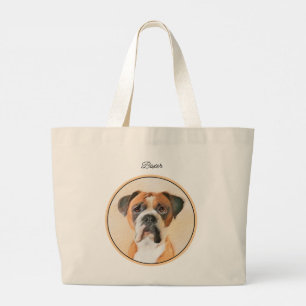 Bolsa Tote Grande Pintura Descortada de Cão Cachorro Pintura Descort