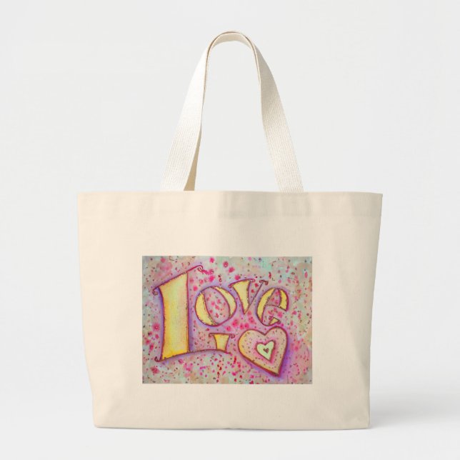 Bolsa Tote Grande Pintura do Amor (Frente)