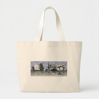 Bolsa Tote Grande Pintura do horizonte de Brasília