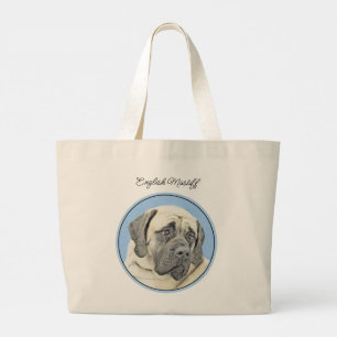 Bolsa Tote Grande Pintura Inglesa Mastiff Pintura Original Pet Dog