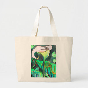 Bolsa Tote Grande Pintura original da arte da aguarela do lírio de