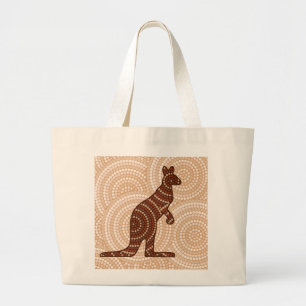 Bolsa Tote Grande Pintura original de canguru ponto