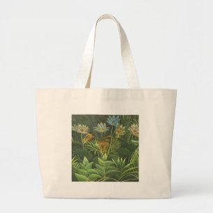 Bolsa Tote Grande Pintura Tropical do Leão da Selva Rousseau