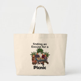 Bolsa Tote Grande Piquenique Encontrando Uma Desculpa Para Uma Festa