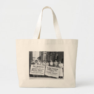 Bolsa Tote Grande Piquetes do sufrágio das mulheres, 1917