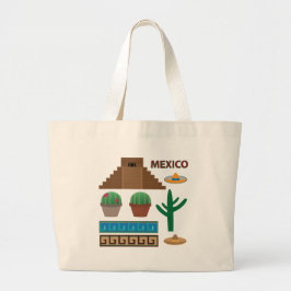 Bolsa Tote Grande pirâmide mexicana
