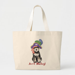 Bolsa Tote Grande Pirata do Schnauzer diminuto