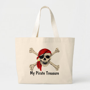 Bolsa Tote Grande Pirate Treasure Bag, editar texto