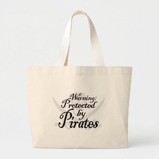 Bolsa Tote Grande PirateWarning, saco (Frente)