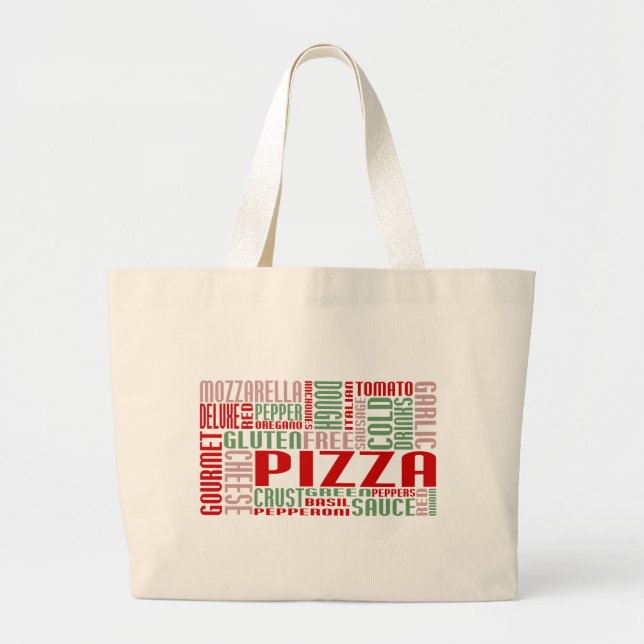 Bolsa Tote Grande pizza chitChat (Frente)