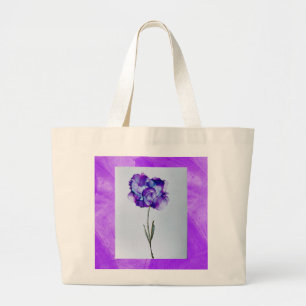 Bolsa Tote Grande Placa de Flor Roxa