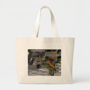 Bolsa Tote Grande Placa de Sinalização Rum Point Grand Cayman