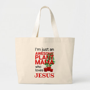 Bolsa Tote Grande PLANTA IMPRESSIONANTE DA Moderna MAMA AMA JESUS