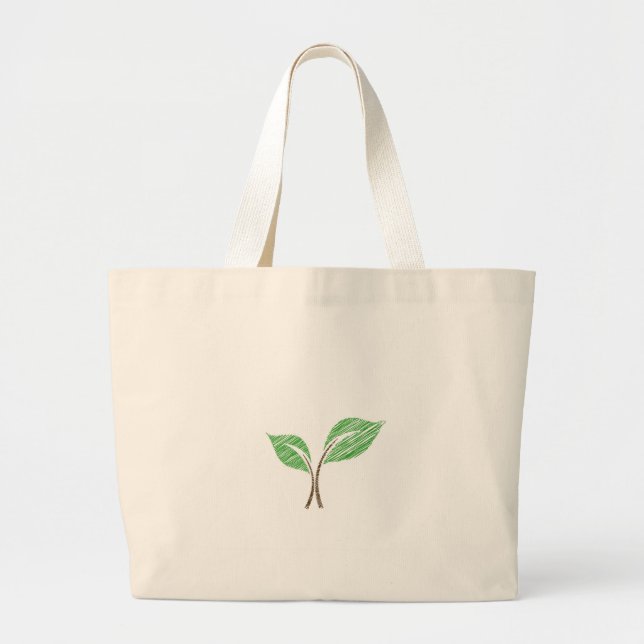 Bolsa Tote Grande Plântula do bebê esboçada (Frente)