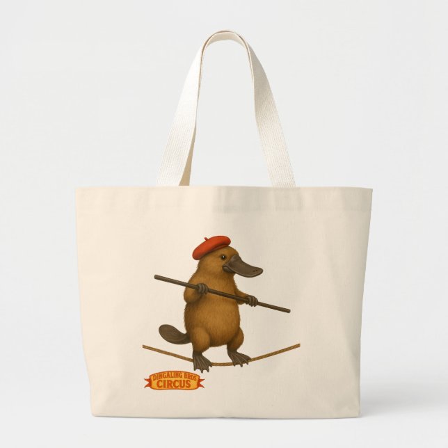 Bolsa Tote Grande Plato ornitorrinco equilibrista (Frente)