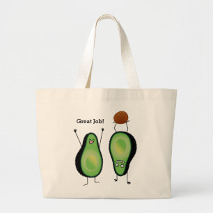 Bolsa Tote Grande Poço engraçado do verde do handstand dos aplauso