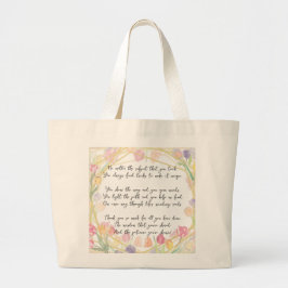 Bolsa Tote Grande Poema de Apreciação Floral Legal Elegante para Pro