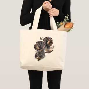 Bolsa Tote Grande Pointer Alemão de Pelo Cabeludo