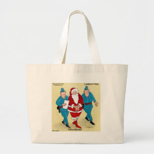 Bolsa Tote Grande Polícia Navidad: Os papais noeis São Muito Ruins