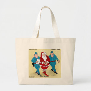 Bolsa Tote Grande Polícia Navidad Presentes e Cartões Engraçados de 