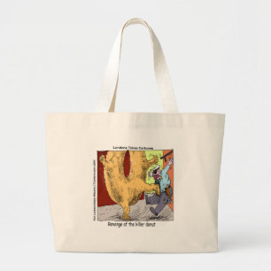 Bolsa Tote Grande Polícia Vs Donut Cartoon Divertido