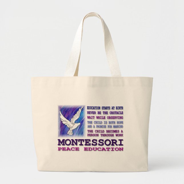 Bolsa Tote Grande Pomba de Montessori (Frente)