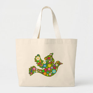 Bolsa Tote Grande Pomba do jardim do primavera
