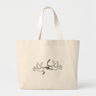 Bolsa Tote Grande Pombas do casamento com saco dos anéis