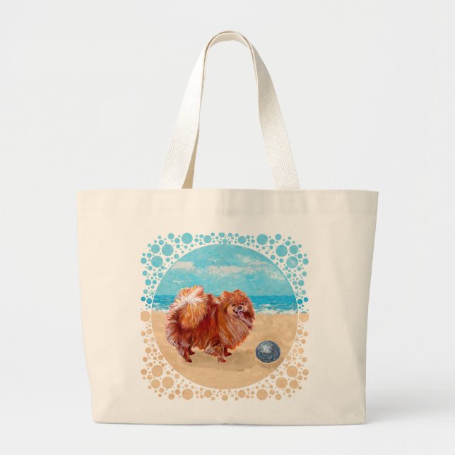 Bolsa Tote Grande Pomerânia na Orla Marítima (Frente)