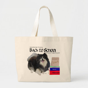 Bolsa Tote Grande Pomerânia Preto de Volta às Aulas