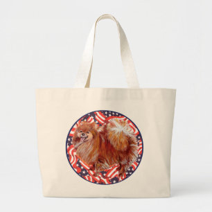 Bolsa Tote Grande Pomerânia Vermelho Branco & Azul