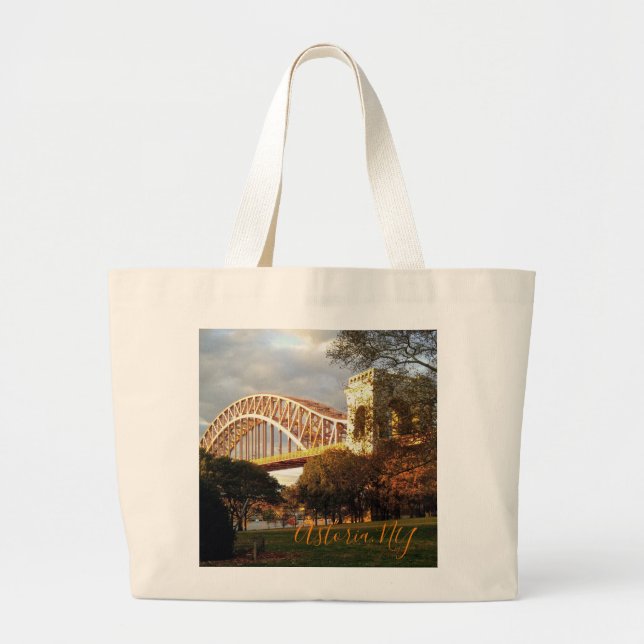 Bolsa Tote Grande Ponte Inferno No Outono, Astoria, NY Tote Bag (Frente)