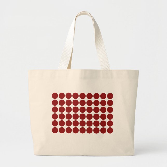 Bolsa Tote Grande Pontos Vermelhos em Branco (Frente)