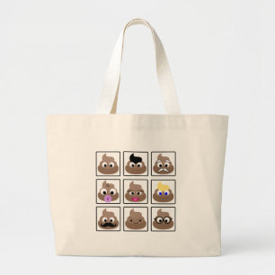 Bolsa Tote Grande Poop Muitos Rostos